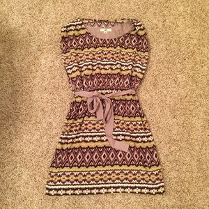 Purple and Green Tunic Dress